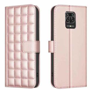For Redmi Note 9 Pro Max / 9 Pro / 9S Square Texture Leather Phone Case(Rose Gold)