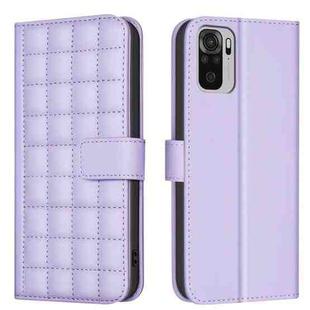 For Redmi Note 10 4G / Note 10S Square Texture Leather Phone Case(Purple)