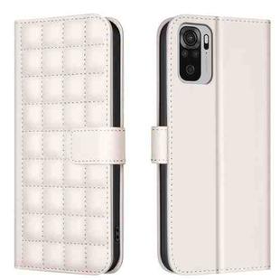 For Redmi Note 10 4G / Note 10S Square Texture Leather Phone Case(Beige)