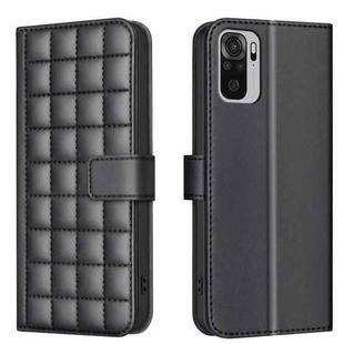 For Redmi Note 10 4G / Note 10S Square Texture Leather Phone Case(Black)