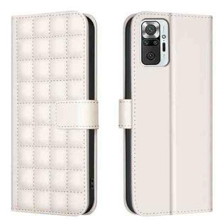 For Redmi Note 10 Pro / Note 10 Pro Max Square Texture Leather Phone Case(Beige)