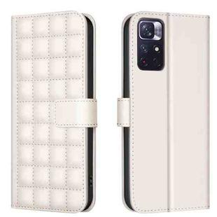 For Redmi Note 11 / Note 11S Square Texture Leather Phone Case(Beige)