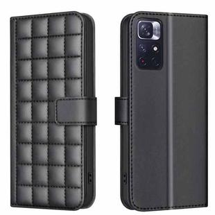 For Redmi Note 11 / Note 11S Square Texture Leather Phone Case(Black)