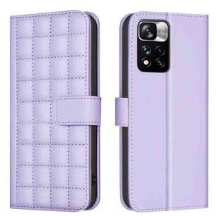 For Redmi Note 11 Pro 5G / 4G Global Square Texture Leather Phone Case(Purple)