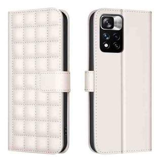 For Redmi Note 11 Pro 5G / 4G Global Square Texture Leather Phone Case(Beige)