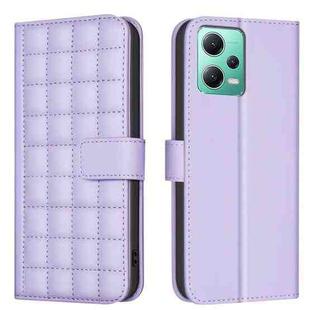 For Redmi Note 12 5G Global / Xiaomi Poco X5 Square Texture Leather Phone Case(Purple)