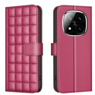 For Redmi Note 14 Pro 4G Square Texture Leather Phone Case(Red)