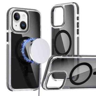 For iPhone 14 Plus Magsafe Dual-Color Transparent Black Full Coverage Phone Case(Black)