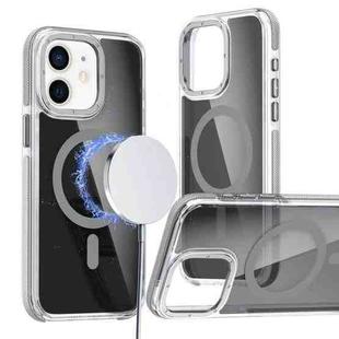 For iPhone 12 Pro / 12 Magsafe Dual-Color Transparent Black Full Coverage Phone Case(Gray)