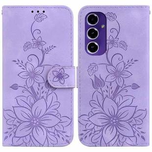 For Samsung Galaxy S24 FE 5G Lily Embossed Leather Phone Case(Purple)