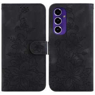 For Samsung Galaxy S24 FE 5G Lily Embossed Leather Phone Case(Black)