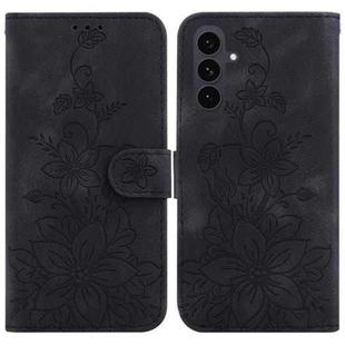 For Samsung Galaxy S25 FE 5G Lily Embossed Leather Phone Case(Black)