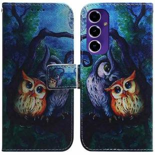 For Samsung Galaxy S24 FE 5G Coloured Drawing Flip Leather Phone Case(Oil Painting Owl)