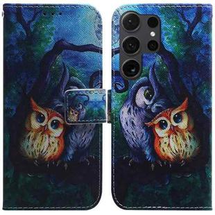 For Samsung Galaxy S25 Ultra 5G Coloured Drawing Flip Leather Phone Case(Oil Painting Owl)