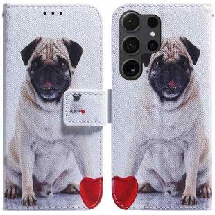 For Samsung Galaxy S25 Ultra 5G Coloured Drawing Flip Leather Phone Case(Pug)
