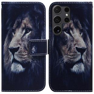 For Samsung Galaxy S25 Ultra 5G Coloured Drawing Flip Leather Phone Case(Lion)