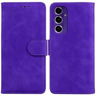 For Samsung Galaxy S24 FE 5G Skin Feel Pure Color Flip Leather Phone Case(Purple)