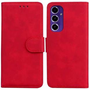 For Samsung Galaxy S24 FE 5G Skin Feel Pure Color Flip Leather Phone Case(Red)