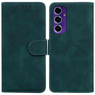 For Samsung Galaxy S24 FE 5G Skin Feel Pure Color Flip Leather Phone Case(Green)