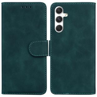 For Samsung Galaxy S25 5G Skin Feel Pure Color Flip Leather Phone Case(Green)