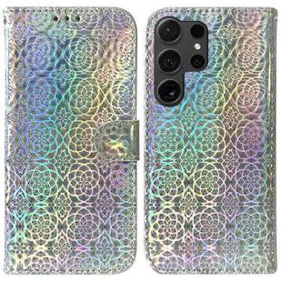 For Samsung Galaxy S25 Ultra 5G Colorful Magnetic Buckle Leather Phone Case(Silver)