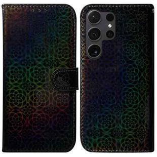 For Samsung Galaxy S25 Ultra 5G Colorful Magnetic Buckle Leather Phone Case(Black)