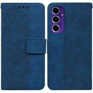 For Samsung Galaxy S24 FE 5G Geometric Embossed Leather Phone Case(Blue)