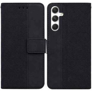 For Samsung Galaxy S25 5G Geometric Embossed Leather Phone Case(Black)