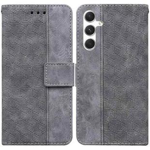 For Samsung Galaxy S25+ 5G Geometric Embossed Leather Phone Case(Grey)