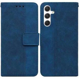 For Samsung Galaxy S25+ 5G Geometric Embossed Leather Phone Case(Blue)
