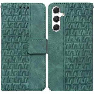 For Samsung Galaxy S25+ 5G Geometric Embossed Leather Phone Case(Green)