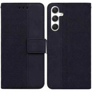 For Samsung Galaxy S25+ 5G Geometric Embossed Leather Phone Case(Black)