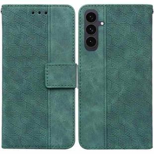 For Samsung Galaxy S25 FE 5G Geometric Embossed Leather Phone Case(Green)