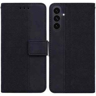 For Samsung Galaxy S25 FE 5G Geometric Embossed Leather Phone Case(Black)