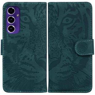 For Samsung Galaxy S24 FE 5G Tiger Embossing Pattern Flip Leather Phone Case(Green)