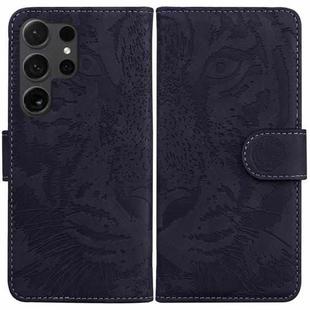 For Samsung Galaxy S25 Ultra 5G Tiger Embossing Pattern Flip Leather Phone Case(Black)