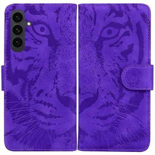 For Samsung Galaxy S25 FE 5G Tiger Embossing Pattern Flip Leather Phone Case(Purple)