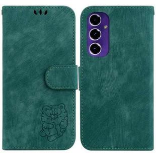 For Samsung Galaxy S24 FE 5G Little Tiger Embossed Leather Phone Case(Green)