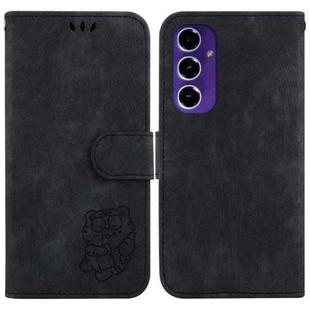 For Samsung Galaxy S24 FE 5G Little Tiger Embossed Leather Phone Case(Black)