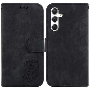 For Samsung Galaxy S25 5G Little Tiger Embossed Leather Phone Case(Black)