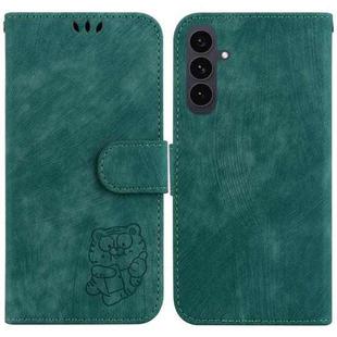 For Samsung Galaxy S25 FE 5G Little Tiger Embossed Leather Phone Case(Green)