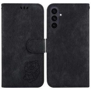 For Samsung Galaxy S25 FE 5G Little Tiger Embossed Leather Phone Case(Black)