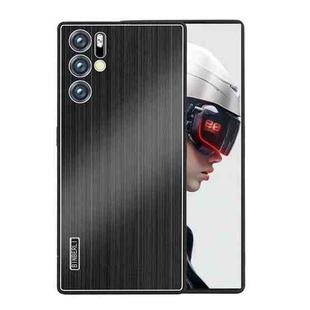 For ZTE nubia Red Magic 9 Pro / 9 Pro+ PC Hybrid Aluminum Alloy Brushed Shockproof Phone Case(Black)