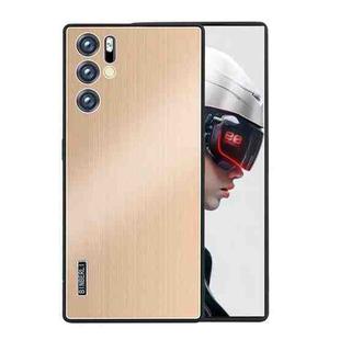 For ZTE nubia Red Magic 9 Pro / 9 Pro+ PC Hybrid Aluminum Alloy Brushed Shockproof Phone Case(Gold)