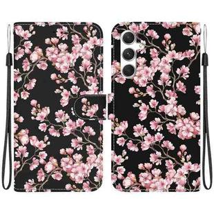 For Samsung Galaxy S25 5G Crystal Texture Colored Drawing Leather Phone Case(Plum Bossom)
