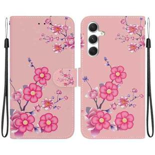 For Samsung Galaxy S25 5G Crystal Texture Colored Drawing Leather Phone Case(Cherry Blossoms)
