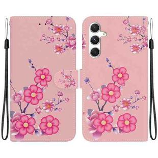 For Samsung Galaxy S25+ 5G Crystal Texture Colored Drawing Leather Phone Case(Cherry Blossoms)