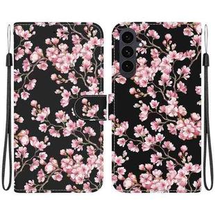 For Samsung Galaxy S25 FE 5G Crystal Texture Colored Drawing Leather Phone Case(Plum Bossom)