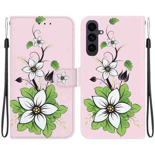 For Samsung Galaxy S25 FE 5G Crystal Texture Colored Drawing Leather Phone Case(Lily)