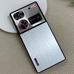 For ZTE Nubia Z60 Ultra PC Hybrid Aluminum Alloy Brushed Shockproof Phone Case(Silver)